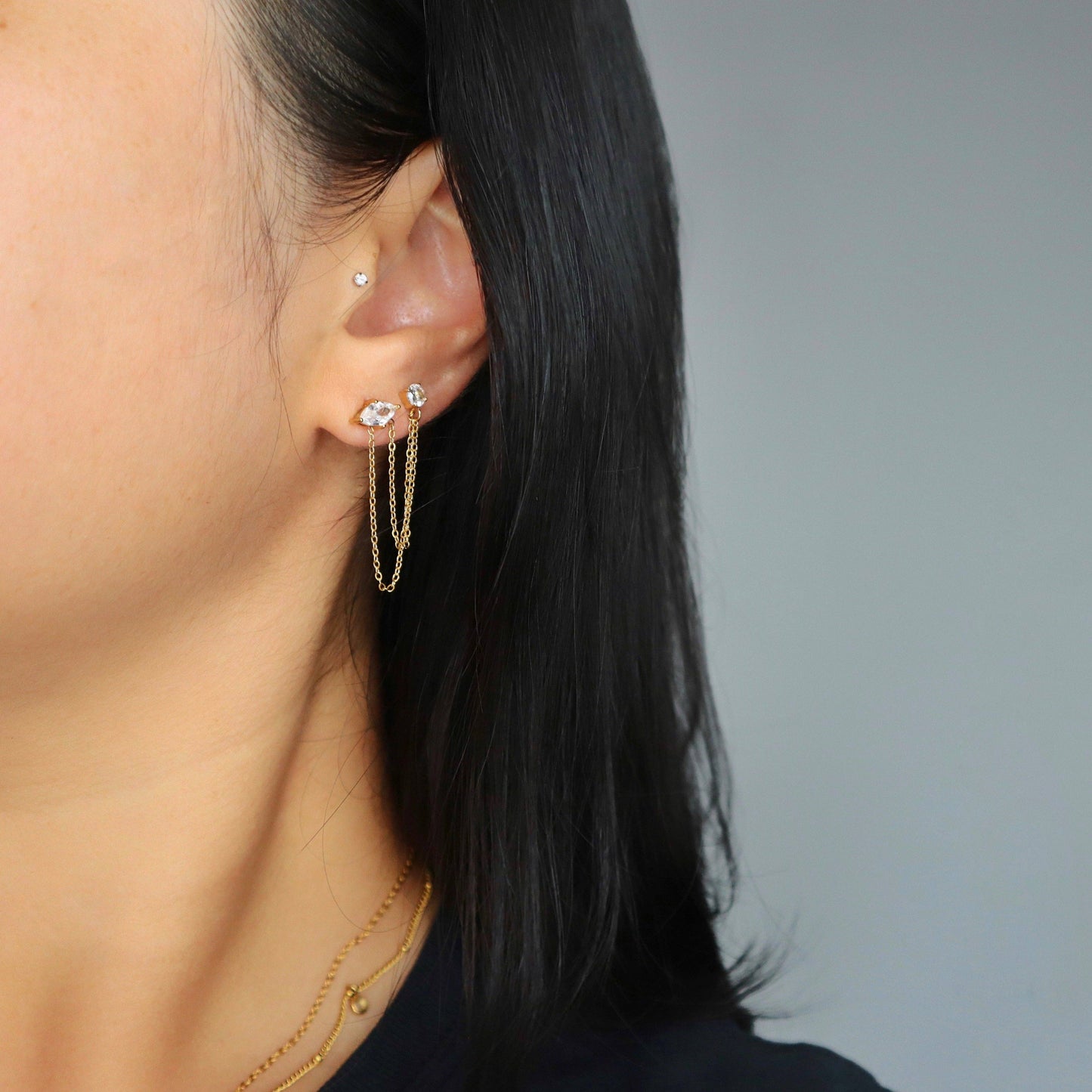 Mari Double Chain Studs