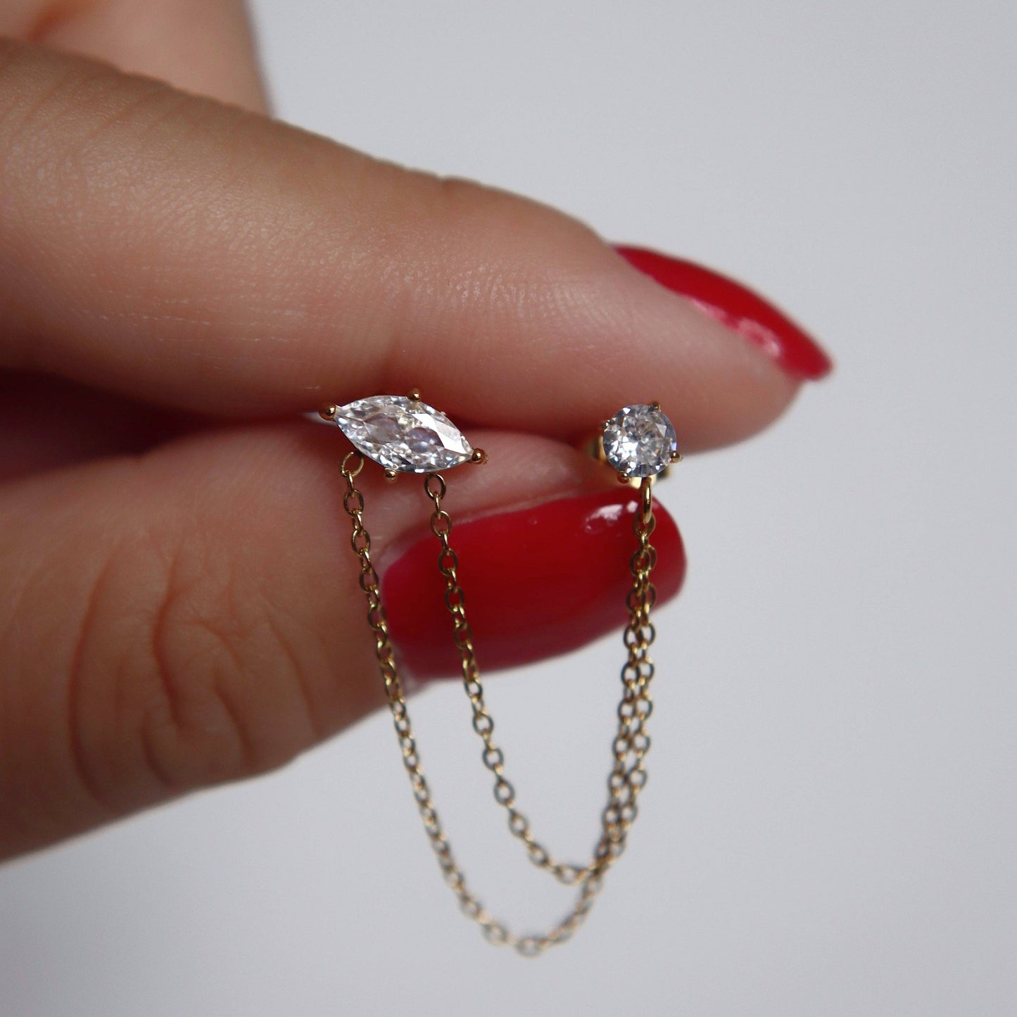 Mari Double Chain Studs