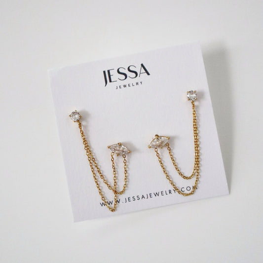 Mari Double Chain Studs