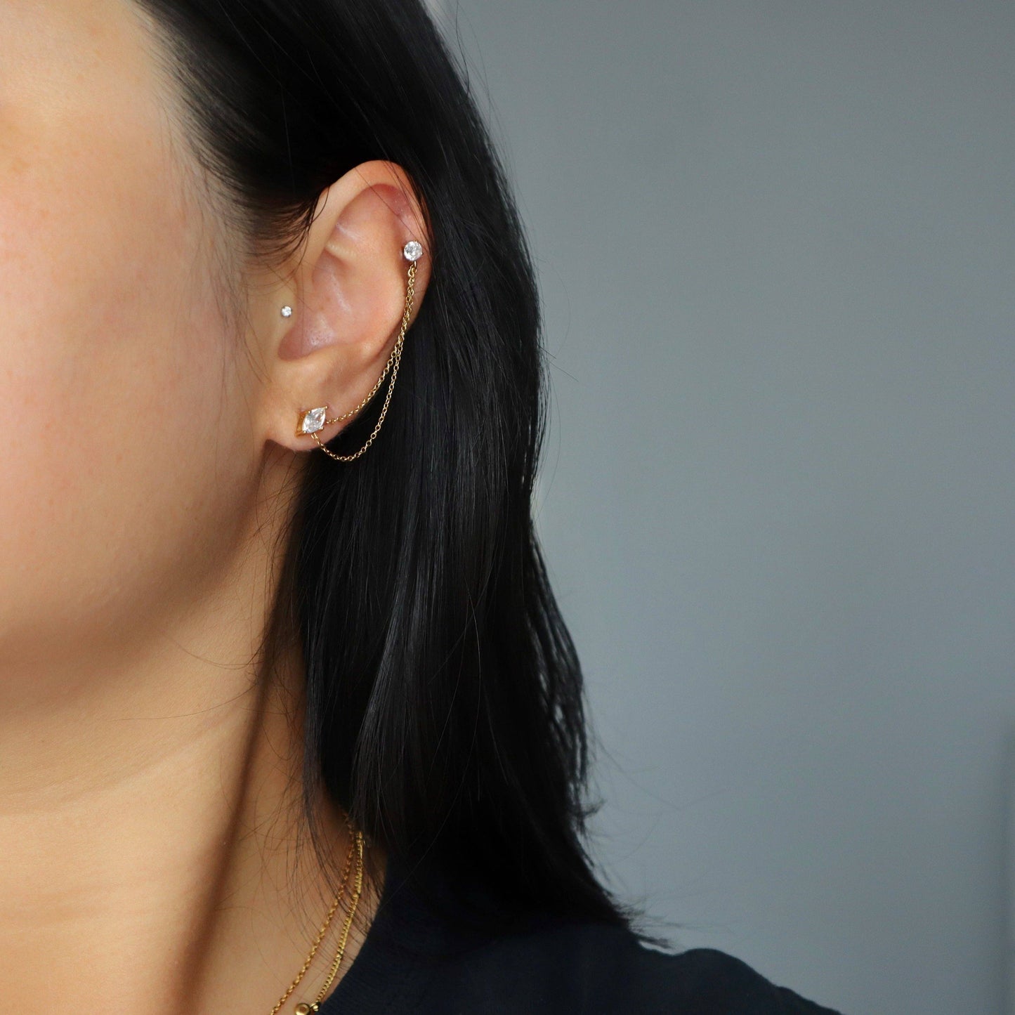 Mari Double Chain Studs